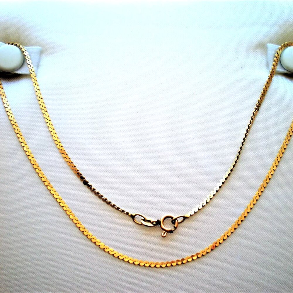 Vintage Italy Designer BALESTRA 14K 585 Yellow Gold Snake Design Necklace Chain